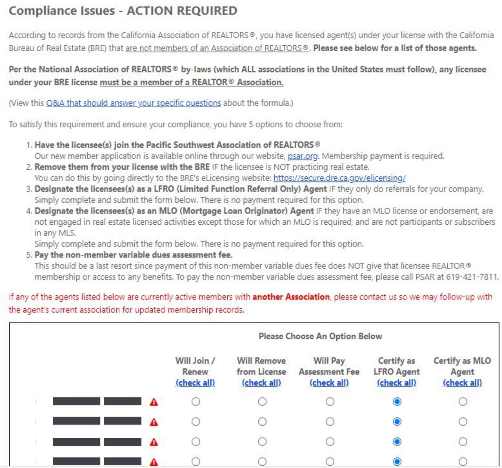 compliance action needed1